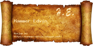 Hammer Edvin névjegykártya